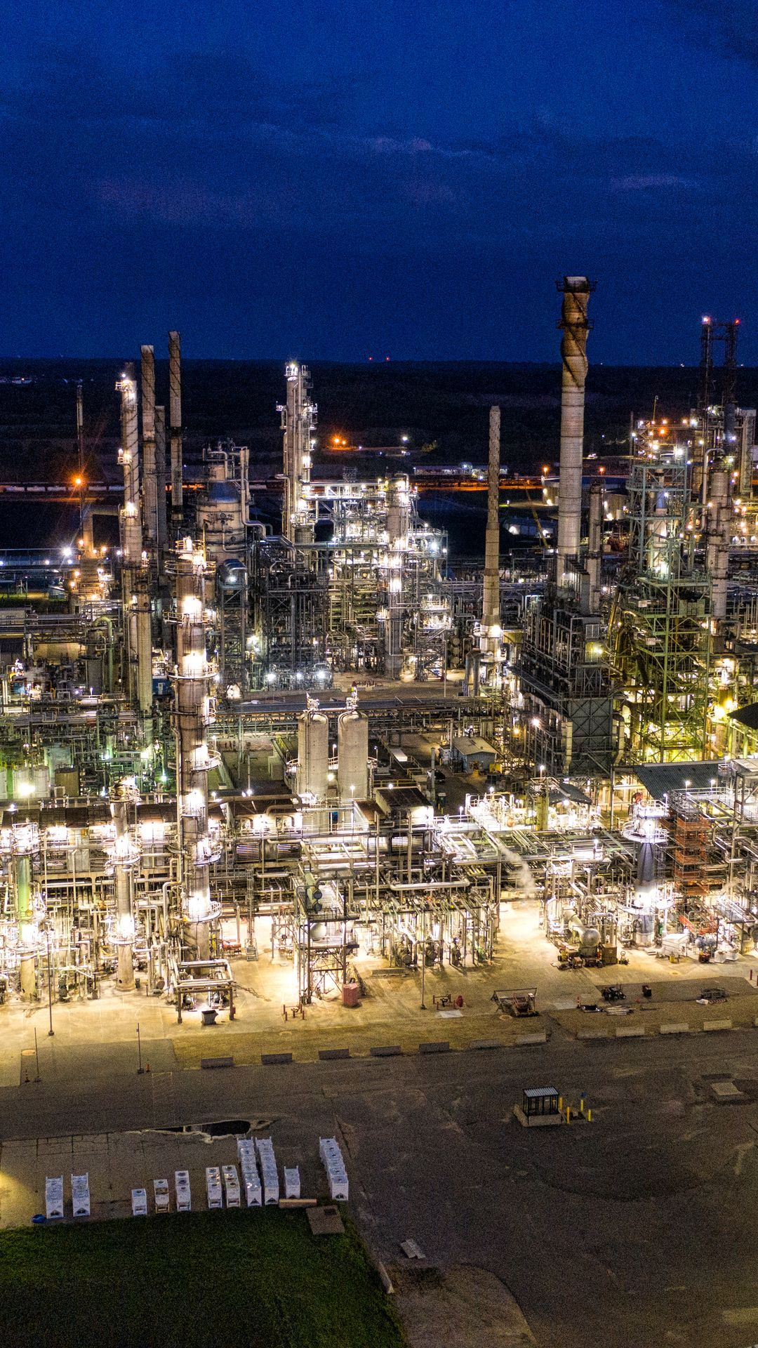 Aerial view of an oil refinery; Brent crude ended the week to July 17, 2026 at around $88 a barrel.
