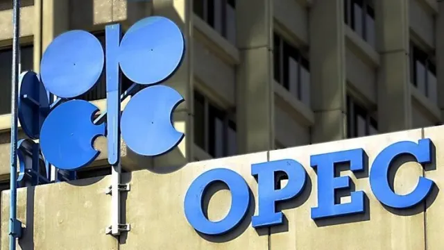 Archival photo of an OPEC+ meeting; the seven-member monthly meeting is on 4 October 2026