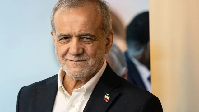 Masoud Pezeshkian, image published with the Al Jazeera interview, September 26, 2026