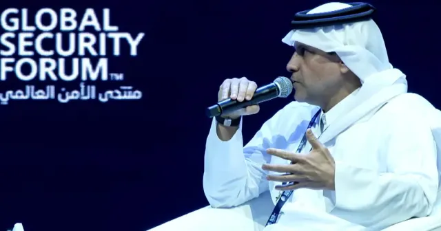 Video still from Al Jazeera's report on the Qatari deputy prime minister's remarks in Doha